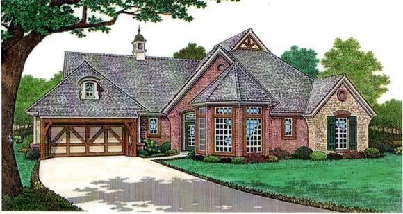 One-Story House Plan 66126 with 2 Beds, 3 Baths, 2 Car Garage Elevation