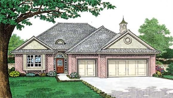 One-Story House Plan 66154 with 3 Beds, 2 Baths, 3 Car Garage Elevation