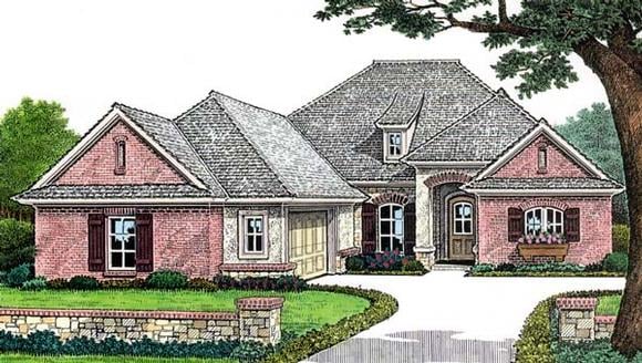 One-Story House Plan 66156 with 3 Beds, 2 Baths, 2 Car Garage Elevation