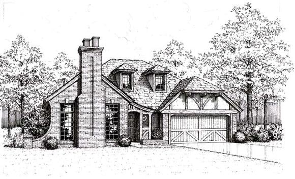 European House Plan 66159 with 3 Beds, 3 Baths, 2 Car Garage Elevation