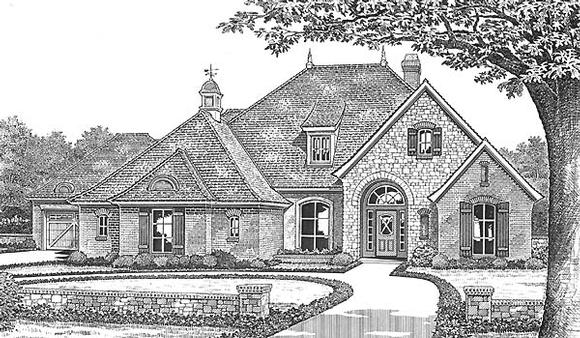 Traditional House Plan 66188 with 4 Beds, 3 Baths, 3 Car Garage Elevation