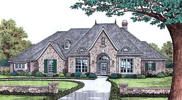 Traditional House Plan 66190 with 3 Beds, 3 Baths, 3 Car Garage Elevation