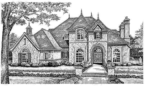 French Country, Victorian House Plan 66193 with 4 Beds, 4 Baths, 3 Car Garage Elevation