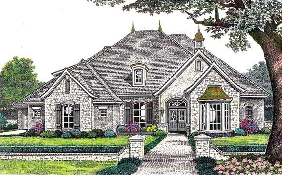 Country, French Country House Plan 66201 with 4 Beds, 4 Baths, 3 Car Garage Elevation