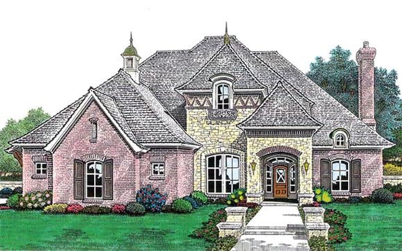 European, French Country House Plan 66211 with 4 Beds, 4 Baths, 3 Car Garage Elevation