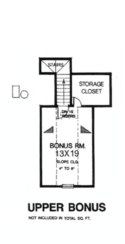 House Plan 66228 with 3 Beds, 2 Baths, 2 Car Garage Second Level Plan