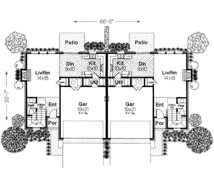 House Plan 66232 with 3 Beds, 3 Baths, 3 Car Garage First Level Plan