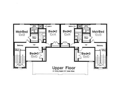 House Plan 66232 with 3 Beds, 3 Baths, 3 Car Garage Second Level Plan