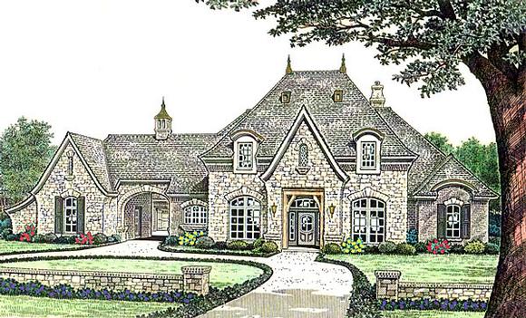 Country, French Country, Southern House Plan 66237 with 3 Beds, 4 Baths, 3 Car Garage Elevation
