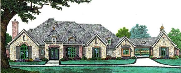 French Country, Southern House Plan 66241 with 4 Beds, 3 Baths, 3 Car Garage Elevation