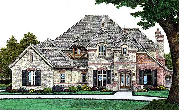 French Country, Southern House Plan 66242 with 4 Beds, 4 Baths, 3 Car Garage Elevation