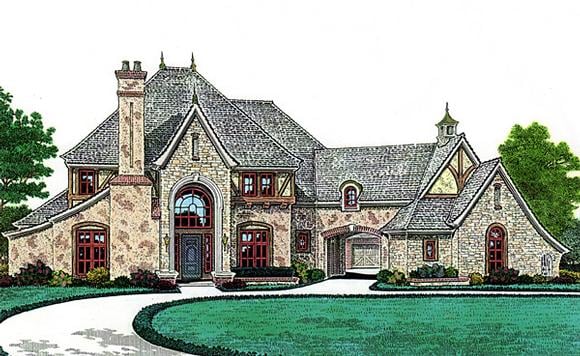 French Country, Southern House Plan 66247 with 5 Beds, 6 Baths, 3 Car Garage Elevation