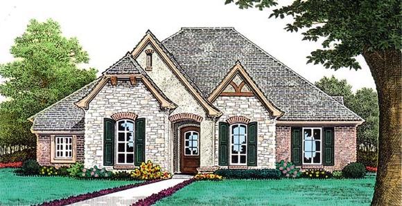 Country, European House Plan 66259 with 3 Beds, 3 Baths, 3 Car Garage Elevation