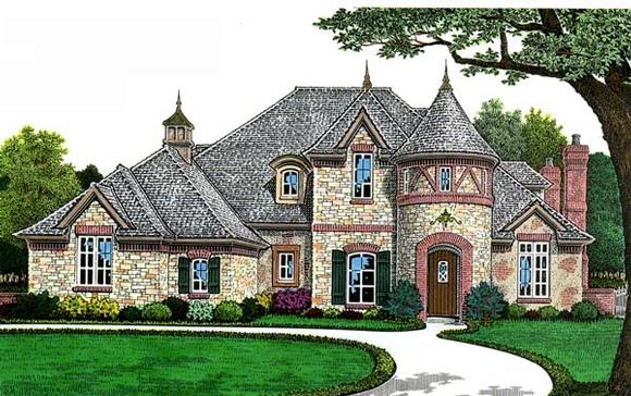 European, French Country House Plan 66268 with 4 Beds, 4 Baths, 3 Car Garage Elevation