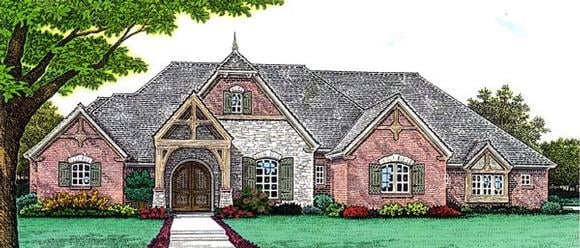 Country, European, French Country House Plan 66272 with 3 Beds, 3 Baths, 3 Car Garage Elevation