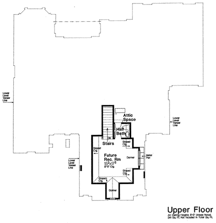 Country, European House Plan 66278 with 3 Beds, 4 Baths, 3 Car Garage Second Level Plan