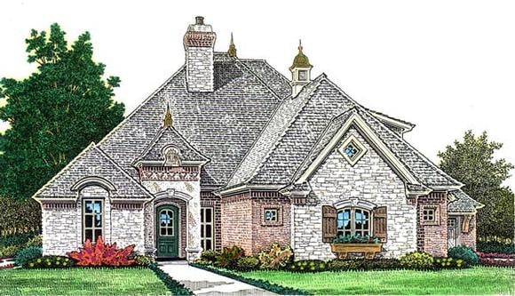 Country, European House Plan 66278 with 3 Beds, 4 Baths, 3 Car Garage Elevation