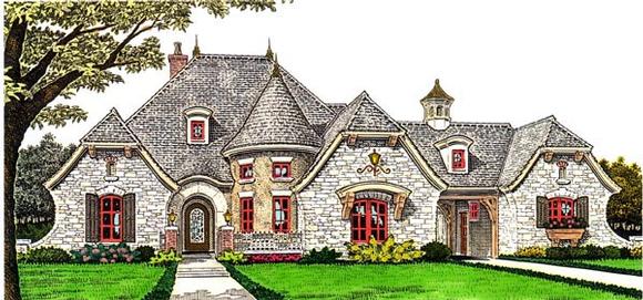Country, European House Plan 66282 with 4 Beds, 5 Baths, 3 Car Garage Elevation