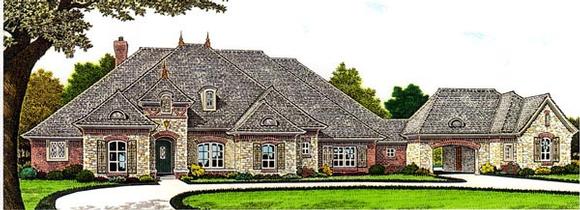 Country, European House Plan 66283 with 3 Beds, 4 Baths, 4 Car Garage Elevation