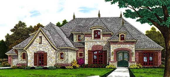 Country, European, French Country House Plan 66291 with 4 Beds, 3 Baths, 3 Car Garage Elevation
