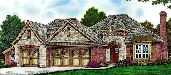 Country, European House Plan 66296 with 3 Beds, 2 Baths, 3 Car Garage Elevation