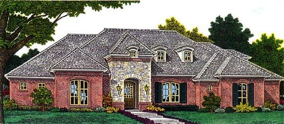 European House Plan 66297 with 4 Beds, 3 Baths, 3 Car Garage Elevation
