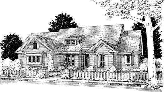 Traditional House Plan 66447 with 3 Beds, 2 Baths, 3 Car Garage Elevation