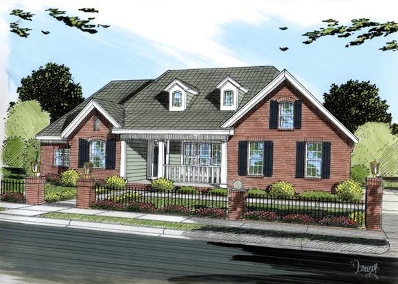 Traditional House Plan 66453 with 4 Beds, 2 Baths, 2 Car Garage Elevation