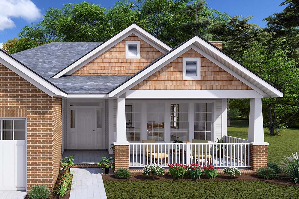 Bungalow, Cottage, Craftsman Plan with 1560 Sq. Ft., 4 Bedrooms, 2 Bathrooms, 2 Car Garage Picture 4