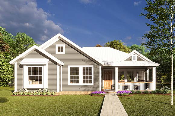 Traditional House Plan 66472 with 4 Beds, 2 Baths Elevation
