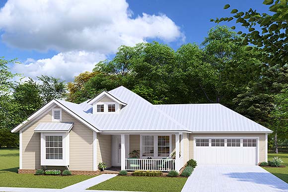 Traditional House Plan 66477 with 3 Beds, 2 Baths, 2 Car Garage Elevation