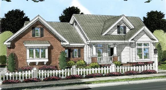Traditional House Plan 66483 with 4 Beds, 2 Baths, 3 Car Garage Elevation