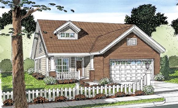 Cottage, Traditional House Plan 66500 with 3 Beds, 3 Baths, 2 Car Garage Elevation