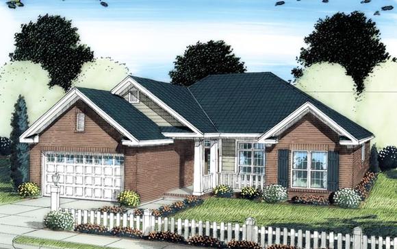 Traditional House Plan 66508 with 3 Beds, 2 Baths, 2 Car Garage Elevation