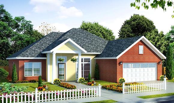 Traditional House Plan 66527 with 3 Beds, 2 Baths, 2 Car Garage Elevation