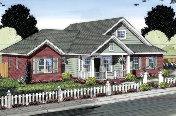 Country, Traditional House Plan 66543 with 3 Beds, 2 Baths, 2 Car Garage Elevation