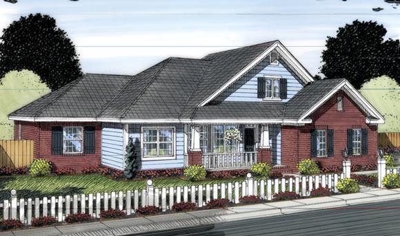Traditional House Plan 66545 with 4 Beds, 3 Baths, 3 Car Garage Elevation