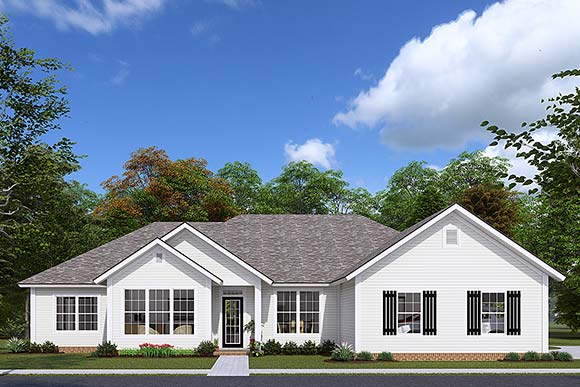 Traditional House Plan 66552 with 3 Beds, 2 Baths, 2 Car Garage Elevation