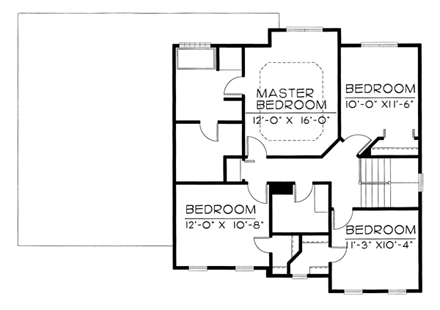 Traditional House Plan 66569 with 4 Beds, 3 Baths, 2 Car Garage Second Level Plan