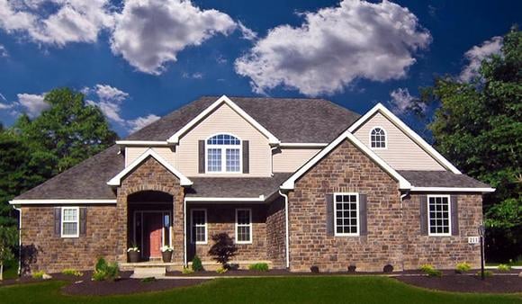 European House Plan 66603 with 4 Beds, 3 Baths, 3 Car Garage Elevation