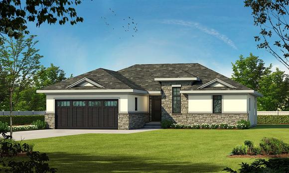 Country, European House Plan 66624 with 2 Beds, 2 Baths, 2 Car Garage Elevation