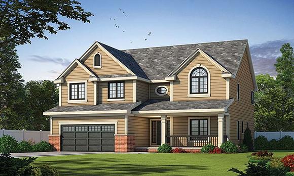 Traditional House Plan 66636 with 4 Beds, 3 Baths, 2 Car Garage Elevation