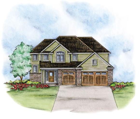 Traditional House Plan 66678 with 4 Beds, 3 Baths, 3 Car Garage Elevation