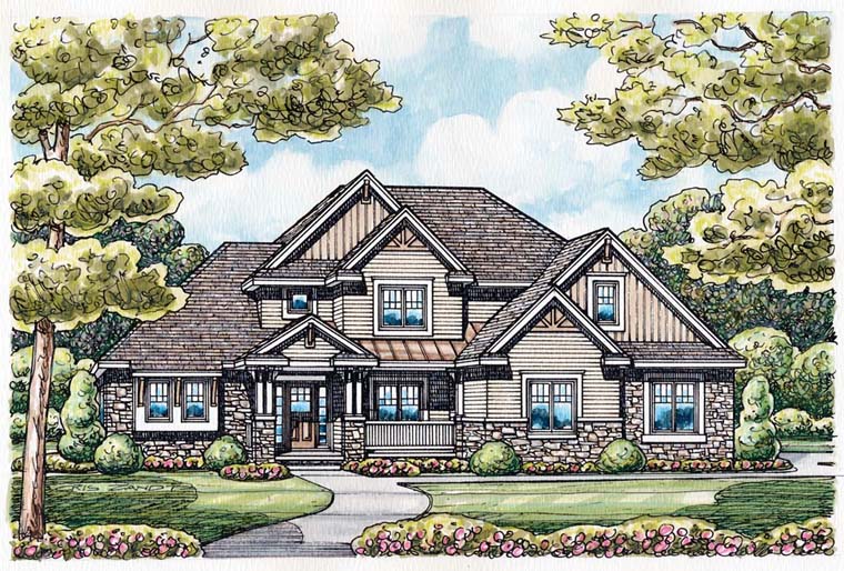 Country, European Plan with 2476 Sq. Ft., 3 Bedrooms, 3 Bathrooms, 3 Car Garage Picture 5