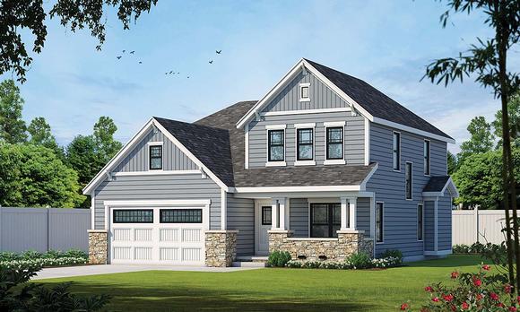 Traditional House Plan 66689 with 3 Beds, 3 Baths, 2 Car Garage Elevation
