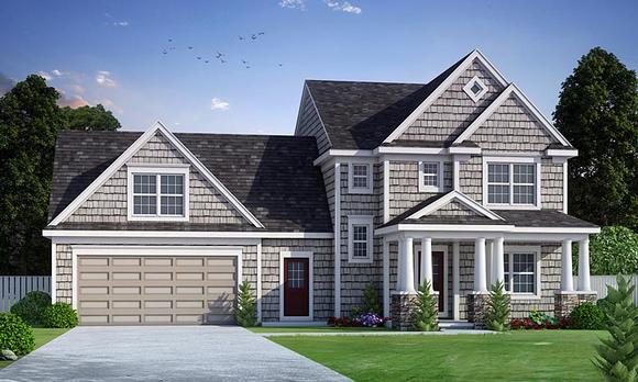 Colonial, Country, Southern, Traditional House Plan 66730 with 2 Beds, 3 Baths, 2 Car Garage Elevation