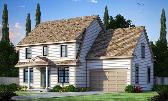 Colonial, Southern House Plan 66731 with 3 Beds, 3 Baths, 2 Car Garage Elevation
