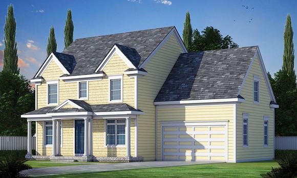 Colonial, Farmhouse, Southern House Plan 66732 with 3 Beds, 3 Baths, 2 Car Garage Elevation