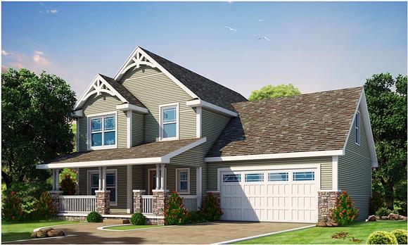 Country, Craftsman, Southern, Traditional House Plan 66735 with 3 Beds, 3 Baths, 2 Car Garage Elevation