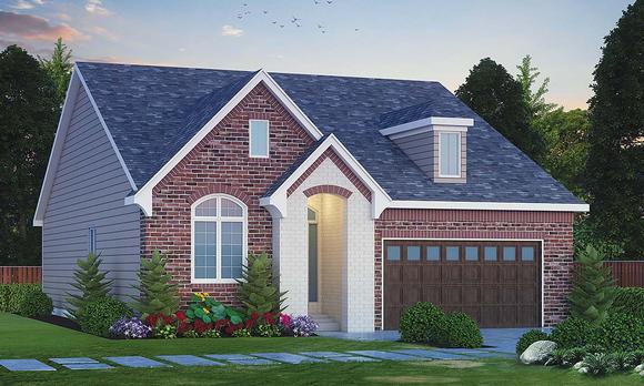House Plan 66787 with 2 Beds, 2 Baths, 2 Car Garage Elevation